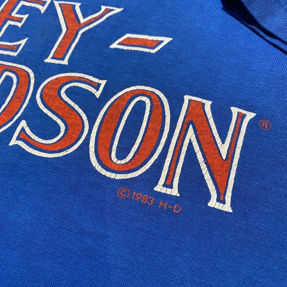 Vintage Harley-Davidson Shirt 80s Blue New Orleans - Picture 5 of 7